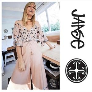 Jaase Peach Floral Jumpsuit